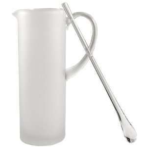   Pearlescence Frosted Glass Martini Pitcher & Stirrer