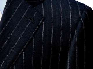   Valentino $1295 Navy Chalkstripe 150s Wool Mens Designer Business Suit