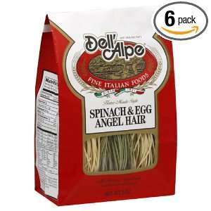 Dell Alpe Spinach & Egg Angel Hair, 8 Ounce (Pack of 6)  