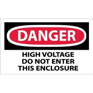  Labels   Danger, High Voltage Do Not Enter This Enclosure 
