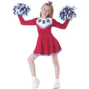  Kids Red Pep Ralley Cheerleader Costume (Size Small 6 8 
