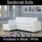   White Faux Leather Sectional Sofa Set Modern Couch Perfect for Dorm