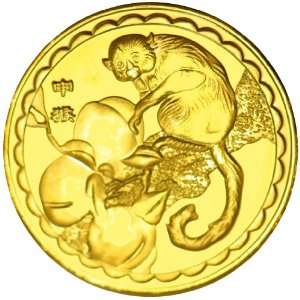  1/2 oz Coin Gold Plated  Year of the Monkey  Ancient 