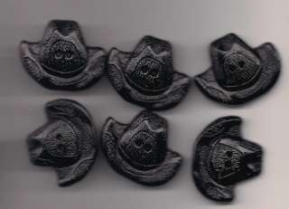 Black Cowboy Hat 2 Hole Theme Buttons   All Crafts  