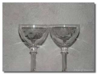 20 Vintage Etched Floral Crystal Glass Goblets Tumblers  