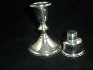 Pair Antique TOWLE STERLING Etched Hurricane Candlesticks 