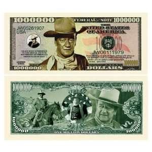   John Wayne Collectors Million Dollar Bills (5/$3.00) 