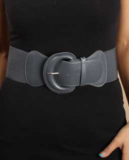 THE MOGAN Trendy Wide Buckle Stretch Waist Belt 5COLORS  