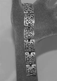 Vintage Trifari Squares In Maze Design Silver Bracelet  