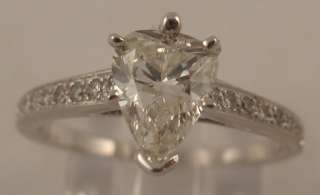   Estate 1.23cts SI3 J Pear Round Diamond 14k Gold Engagement Ring