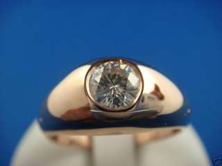 ROSE GOLD DIAMOND SOLITAIRE MENS GYPSY RING 0.50 CT.  