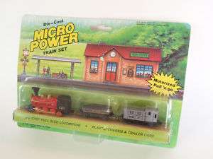 Vintage Die Cast Micro Power Train Set Red Loco MIP 89  
