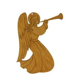  Angel with Trumpet Wood Christmas Ornament
