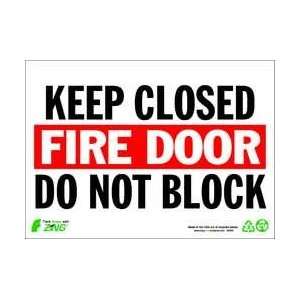 Sign,fire Door Keep Closed,7 X 10 In   ZING  Industrial 