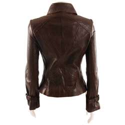 Guess Womens Zip front Leather Jacket  