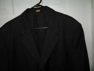 Donna Karan Signature Sport coat 44R Mens Black / Pin 3BTN Suit Jacket 