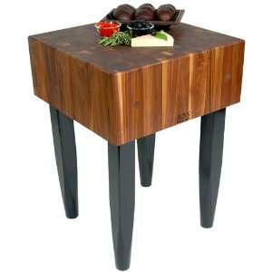 John Boos Solid Walnut Block with Painted Legs, 18 W x 18 D x 10 H (34 