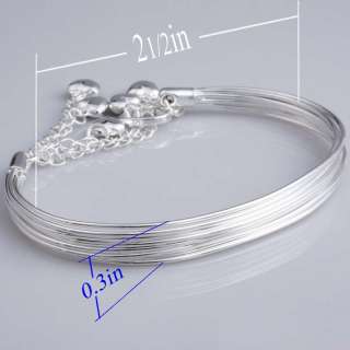   elegant Party Bridal silver plated link chains bangle jewelry new