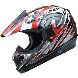  Adult DOT ATV Motocross Helmet, 195 Red