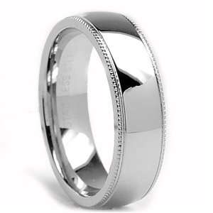  6MM Stainless Steel Millegrained Wedding Band Ring Size 12 