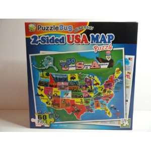 Puzzlebug Learning 2 sided USA Map 60 Piece Jigsaw Puzzle