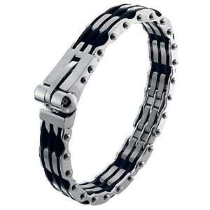   Inox Jewelry Bracelets 316L Stainless Steel, Rubber Bangles Inox