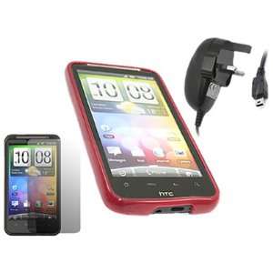   LCD Screen/Scratch Protector, 3 Pin UK Mains Charger For HTC Desire HD