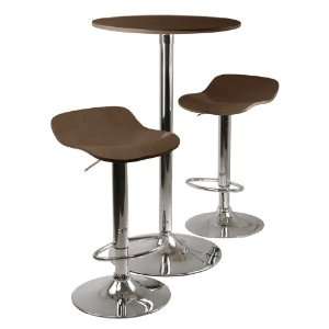  Kallie 3 Pc Pub Table And Stools Set In Cappuccino By 
