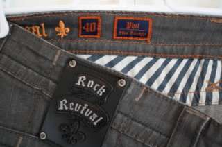 NEW Rock Revival Phil Slim Straight size 40 Gray Mens Jeans NWOT 