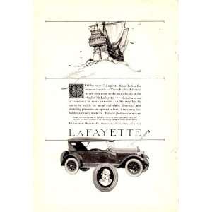  1923 Ad Lafayette Pirate Ship Original Antique Car Print 
