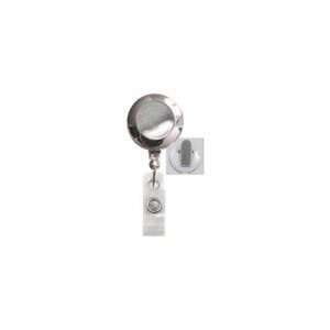  Chrome Round Badge Reel w Spring Clip and Reinforced Strap 
