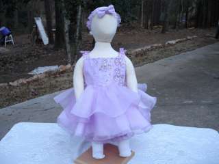 NEW $300 B022 Matched Set Lavender Infant Pageant Dress  