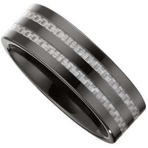  07.00 Ceramic Band With Grey Carbon Fiber Jewelry