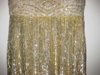 WOW** CELEB FAVE BASIX II GOLD SEQUIN COCKTAIL HOLIDAY DRESS S Z 6 $ 