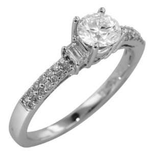  0.83 Ct Round GIA Certified Diamond Engagement Ring in 18k 