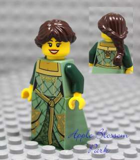 NEW Lego Castle FEMALE MAIDEN MINIFIG  Girl w/Brown Princess Hair 