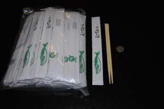 Lot of 100 Japanese Disposable Wrapped Bamboo Chopstick  