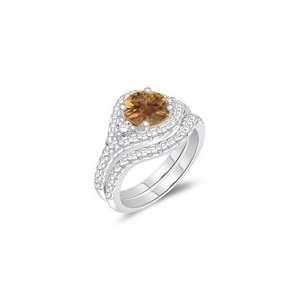  0.79 Cts Diamond & 0.85 Cts Citrine Matching Ring Set in 