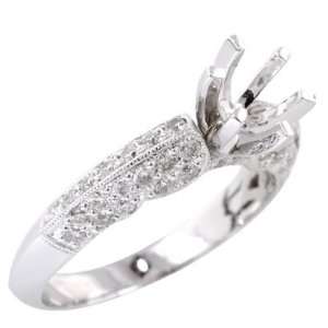 0.74 ct Diamond Engagement Ring Setting in 18k White Gold 