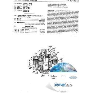  NEW Patent CD for TAMPERPROOF ROTARY VALVE ASSEMBLY 