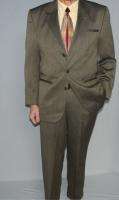 Ferrar 2pc Suit 42R Nailhead Green Polyester & Wool Blend  