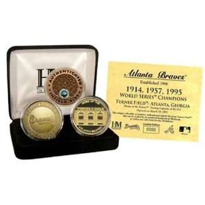   Braves 24Kt Gold And Infield Dirt 3 Coin Set