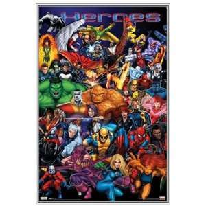 Marvel Comics Superheroes Framed Poster   Quality Aluminum Frame 