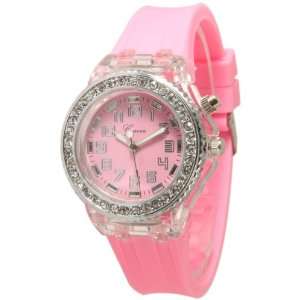   Face Light Up Watch Silicone Rubber Jelly with CZ Crystal Rhinestones