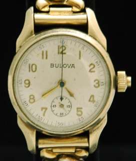 1940s Bulova Chronograph Button Crown Chrono RARE 17J 10AH Doctor 