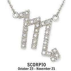 14k Gold 1/6ct TDW Diamond Zodiac Scorpio Necklace  