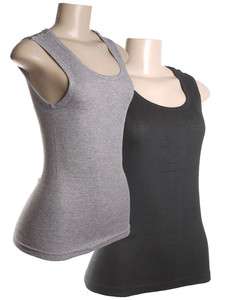   Womens cotton ribbed tank top camis basic layering,camisole black,gray