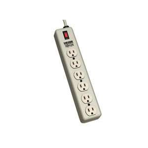  6 Outlets Power Strip, Switch Light, 15 Cord