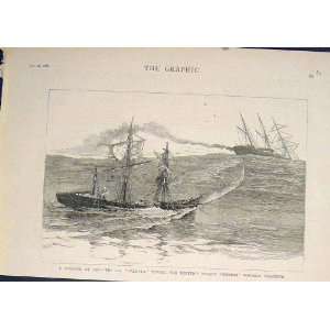  Ss Palmyra Barque Norton Falmouth Ship Ships Print 1882 