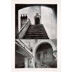  1925 Print Staircase Spanish Architecture Marques de la 